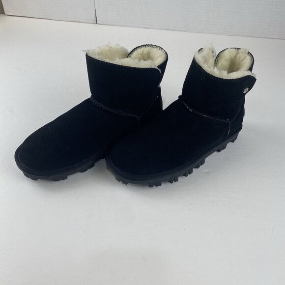TOMMY BAHAMA AFET Size 7 Black Suede Women’s Ankle‎ Winter Cozy Boots Used - Picture 1 of 16
